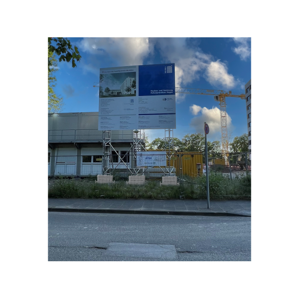 Mounting device | for various advertising board sizes | Dimensions of advertising board: 4.00 x 3.00 m consisting of: | 2 x set up frame, galvanized (part-no. 35350) | 4 x concrete set up device, 1000 kg (part-no. 3F121) | 2 x lattice tower, galvanized, 6150 mm (part-no. 353017) | 4 x board holder 4.00 x 3.00 m (part-no. 353340) | 8 x rotary coupler, galvanized (part-no. 3F120-5) | without spotlight